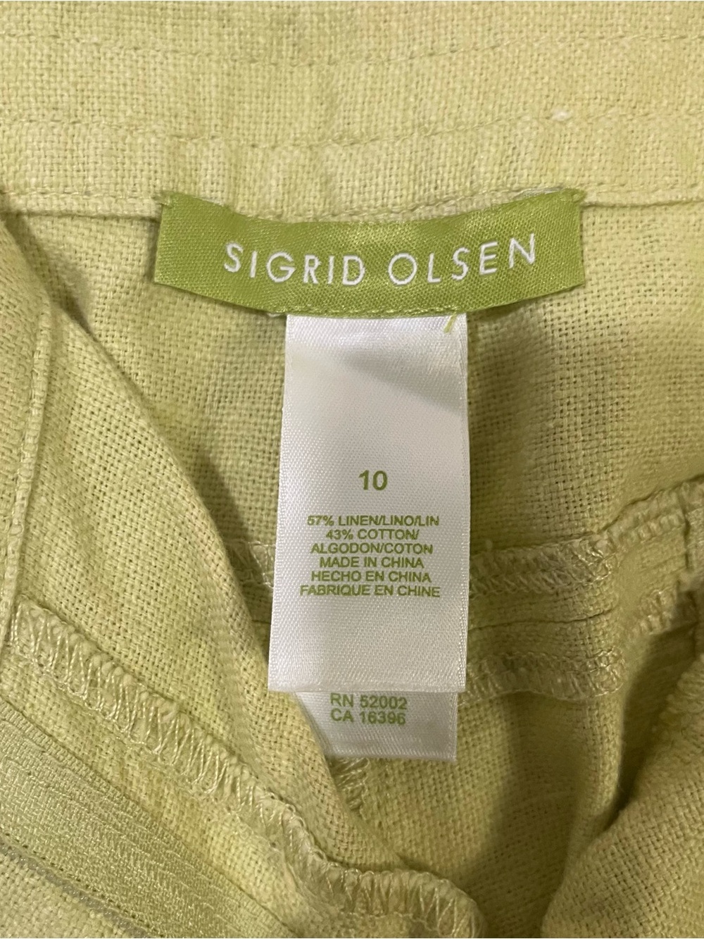 Sigrid Olsen 2 Piece Linen Cotton Blend Cropped Pant Set Size 10 - Picture 9 of 16